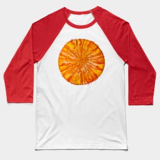 Orange Sun Mandala Baseball T-Shirt